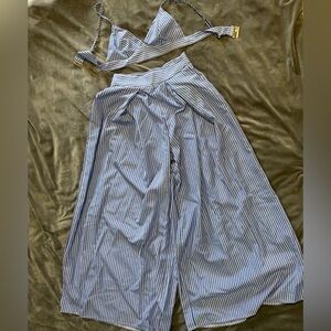 SHEIN Blue and White Striped Pants